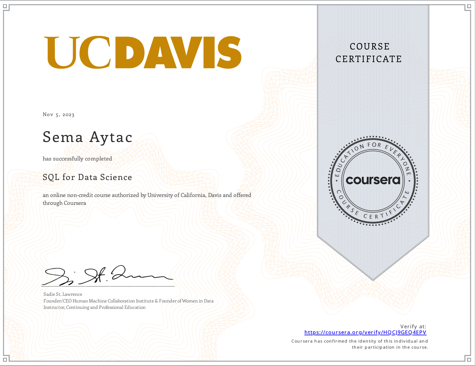 SQL for Data Science